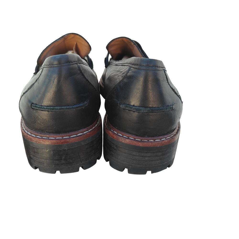 Madewell Black Leather Lug Sole Penny Loafers Size 9 - Picture 4 of 7